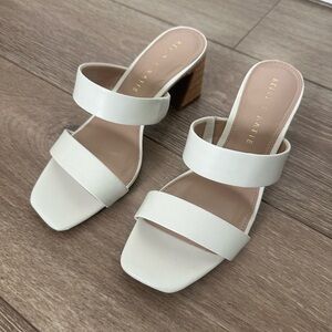 Bridal White Block Heels